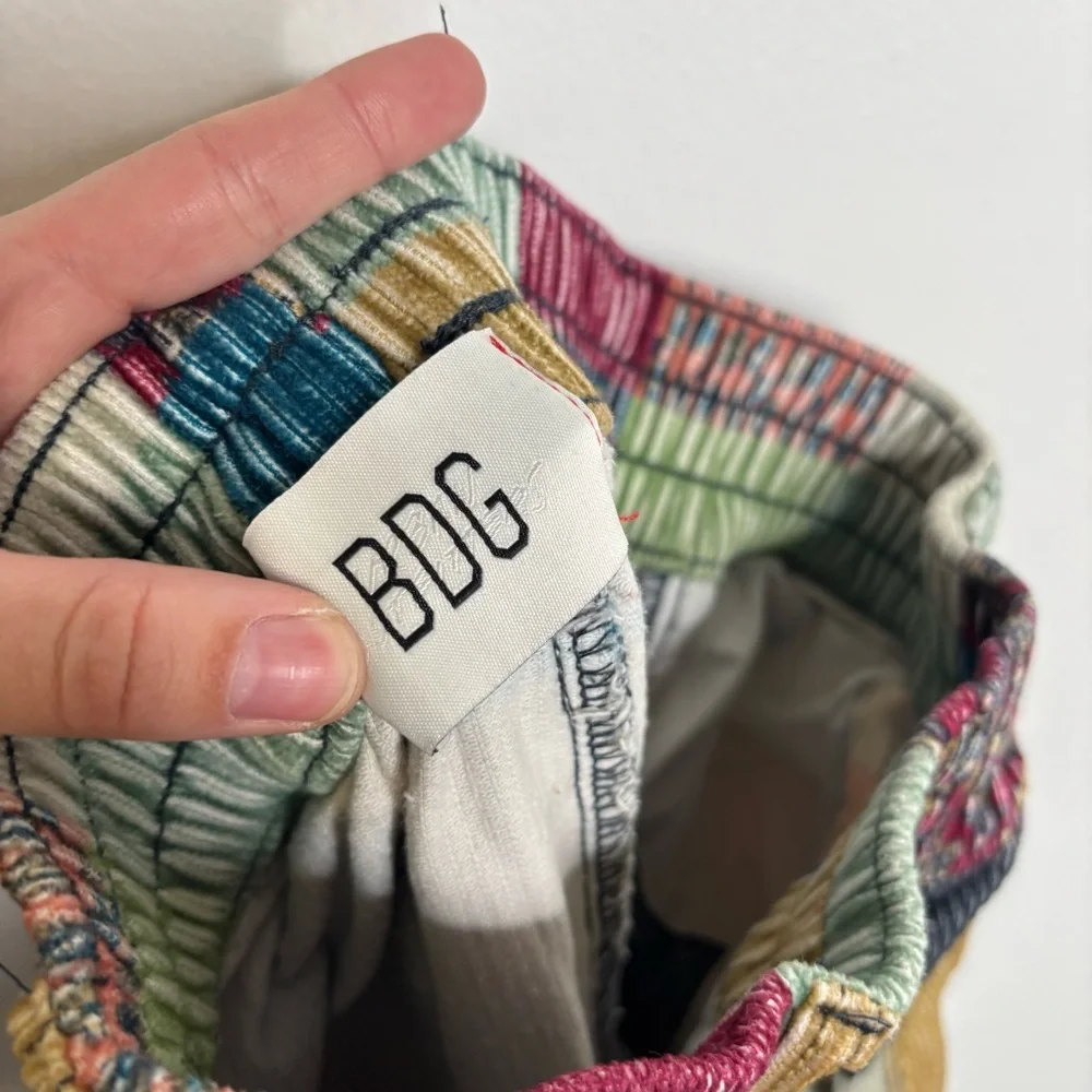 BDG Zana Patchwork Corduroy Trousers XS High Rise Wide Leg - Picture 10 of 13